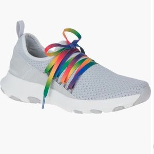 Merrell Cloud Knit Gray Rainbow Lace Running Shoe Sneakers